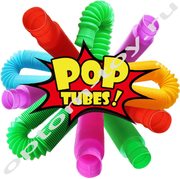 Развивающие игрушки-антистресс POP TUBES, 25*2,9 см., набор 12 шт., оптом